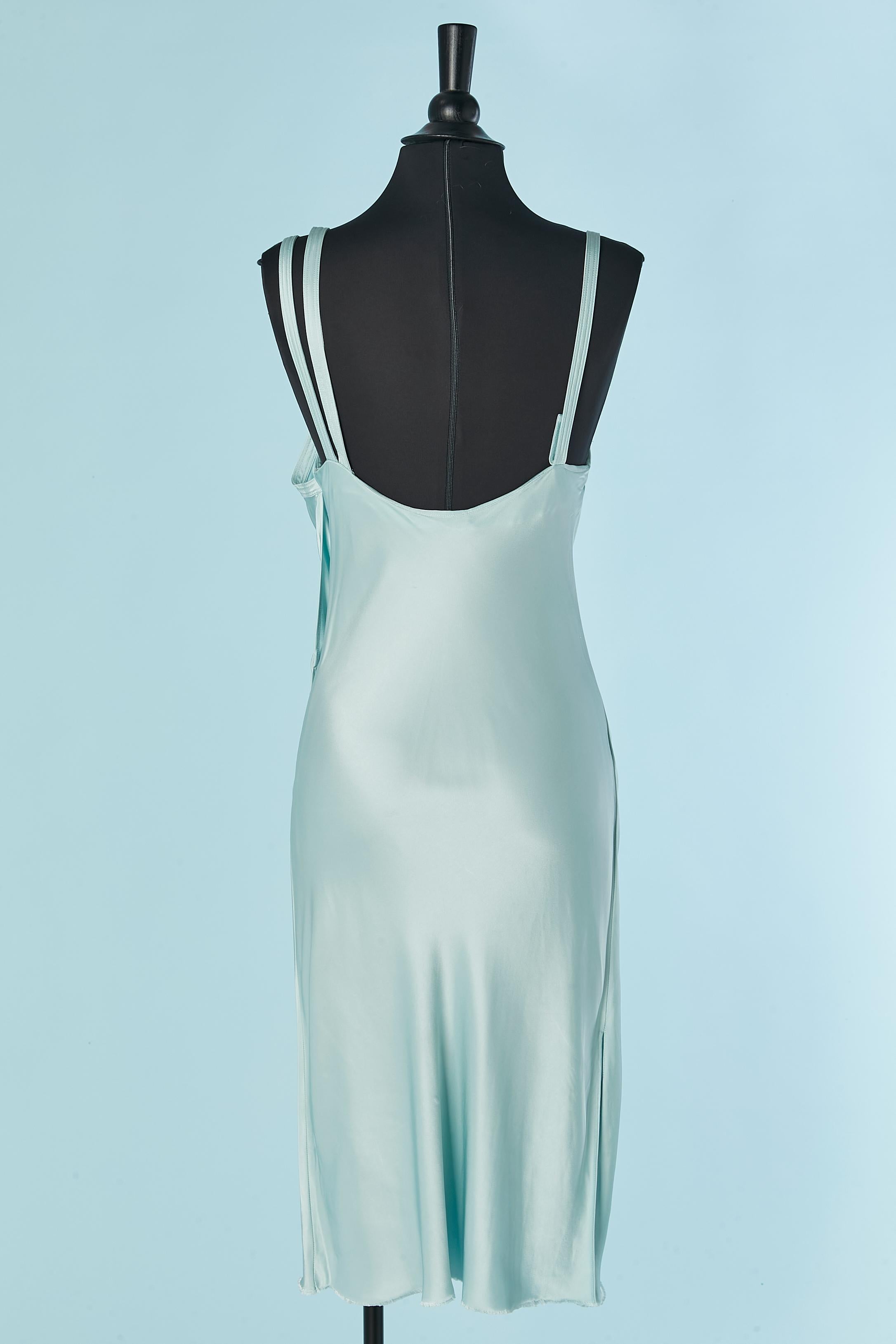 Pale bue asymmetrical slip dress HELMUT LANG en venta 1