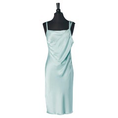 Pale bue asymmetrical slip dress HELMUT LANG