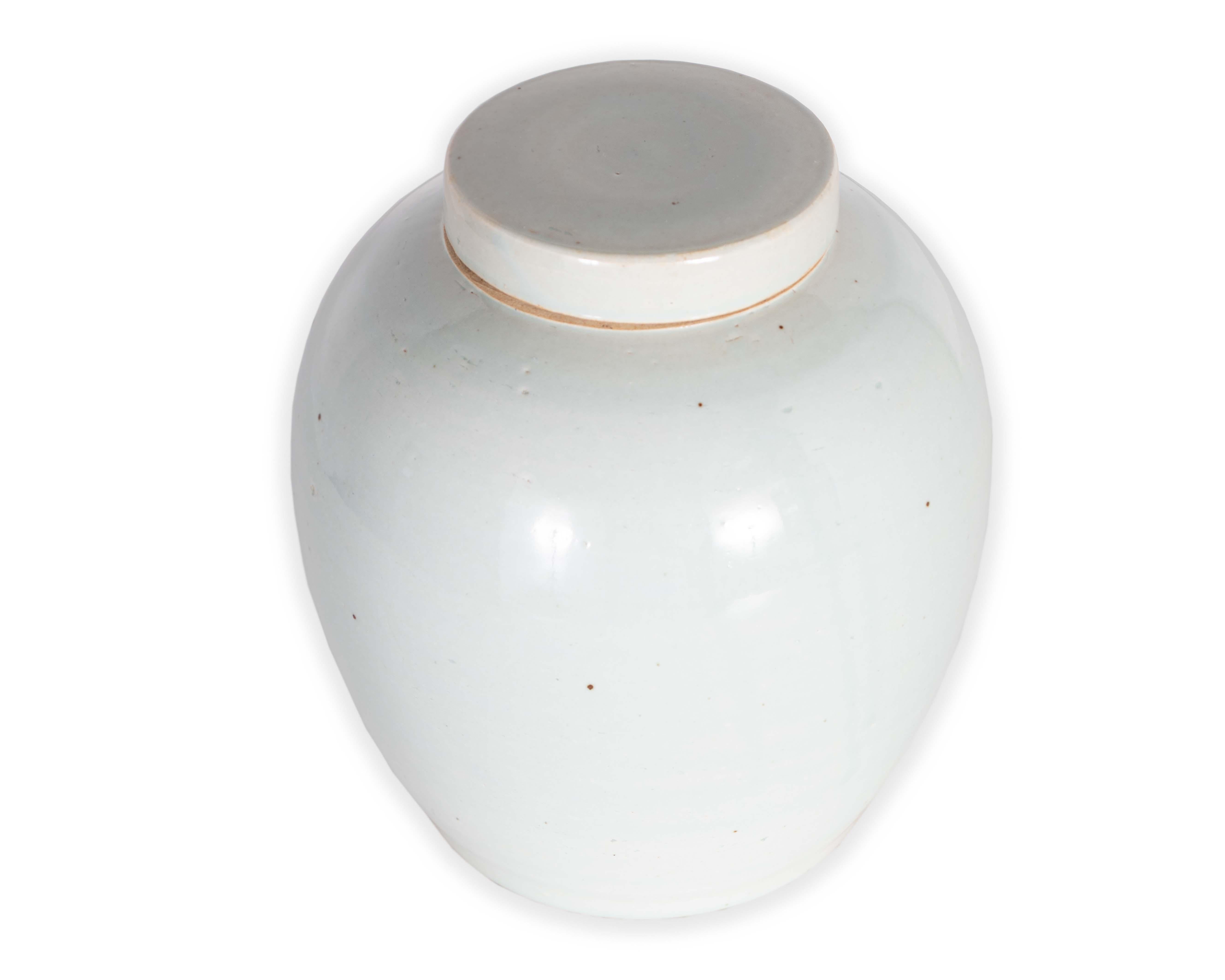 Light celadon crackle glaze Chinese vase with cap.

Piece from our one of a kind line, Le Monde. Exclusive to Brendan Bass. 


