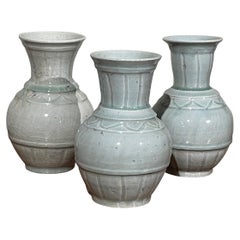 Pale Celadon Decorative Design Vase, China, Contemporary
