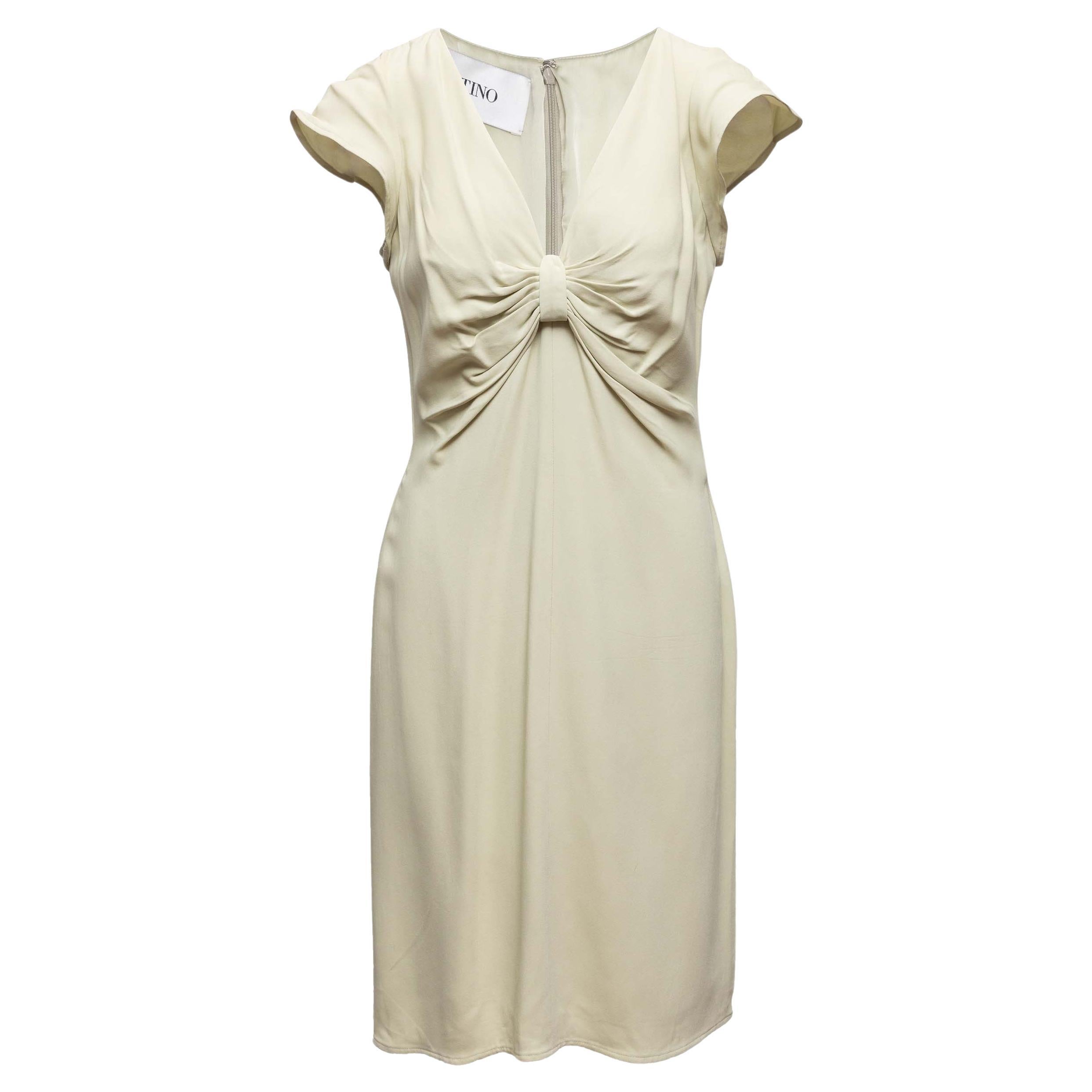 Pale Chartreuse Valentino Short Sleeve Dress