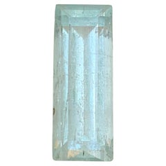 Azul incoloro pálido Anillo de aguamarina natural Piedra suelta 7,11 ct Corte baguette