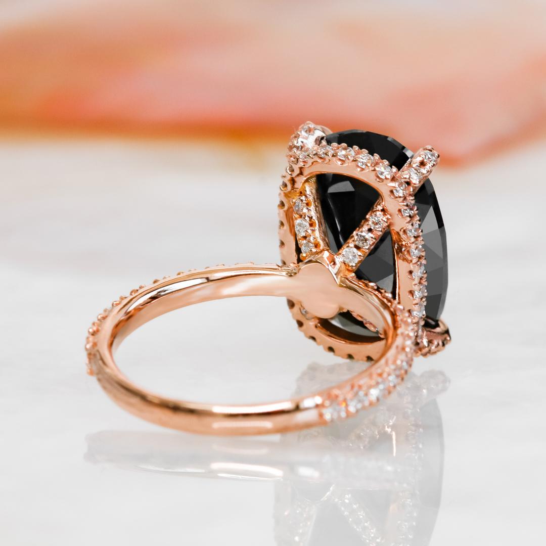-Total Carat Weight: 7.50 carats
-14K Rose Gold
-Size: Resizable

Notes:
- All diamonds are natural, earth-mined diamonds that were suitable for Color Enhancement into Fancy Black color.
- All Jewelry are made to order hence any size and gold colors