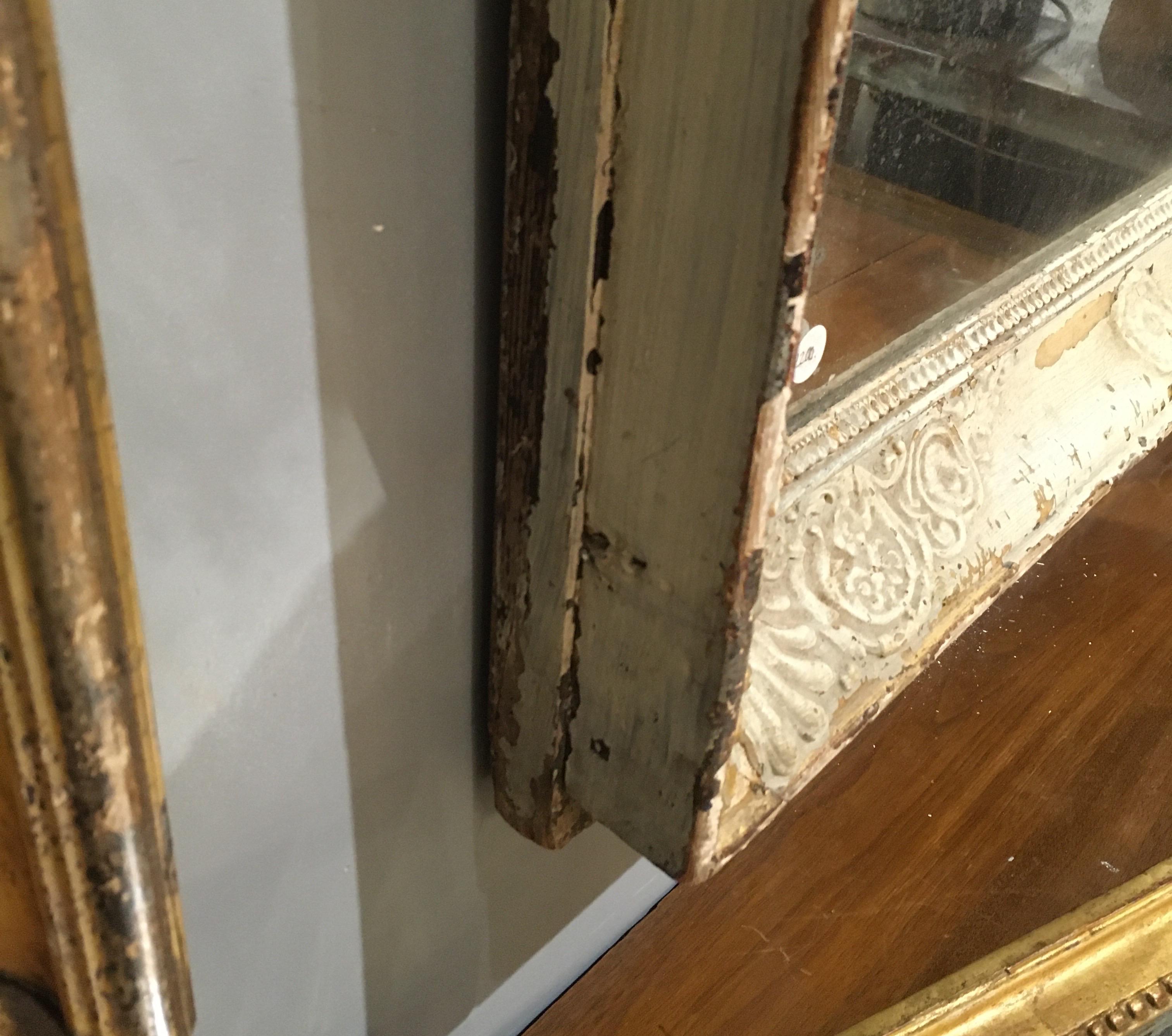 Pale French Green/Cream Frame Mirror In Good Condition In Seattle, WA