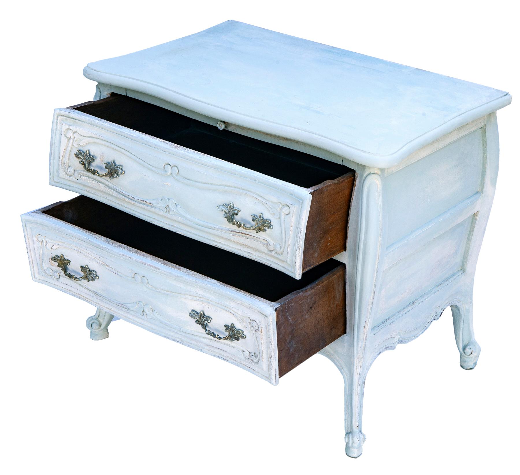 20th Century Pale French Provincial Commode with Two Spacious Drawers For Sale