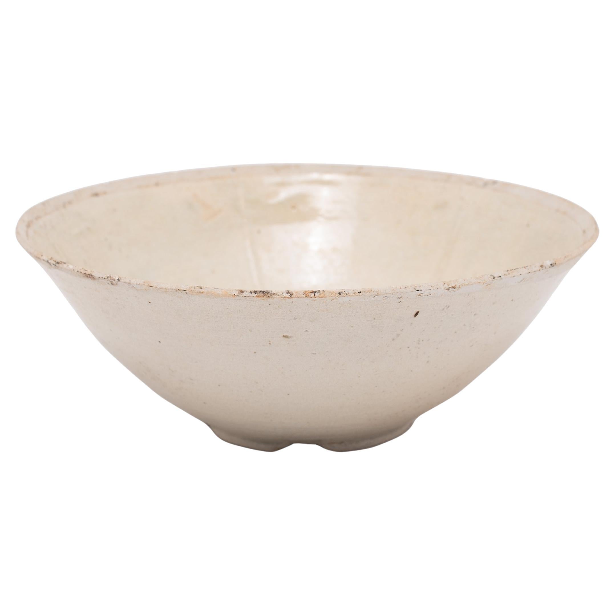 Pale Glazed Chinese Koi Bowl, C. 1850 For Sale