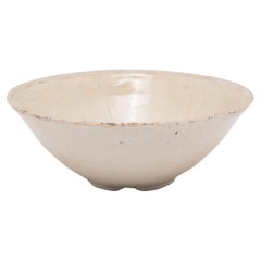 Antique Pale Glazed Chinese Koi Bowl, C. 1850