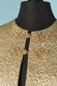 Pale gold brocade evening coat CHRISTIAN DIOR Circa 1960's