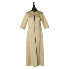 Pale gold brocade evening coat CHRISTIAN DIOR Circa 1960's