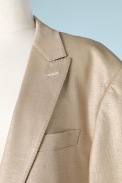 Pale gold cotton and lurex single breasted tailor jacket for men Moschino