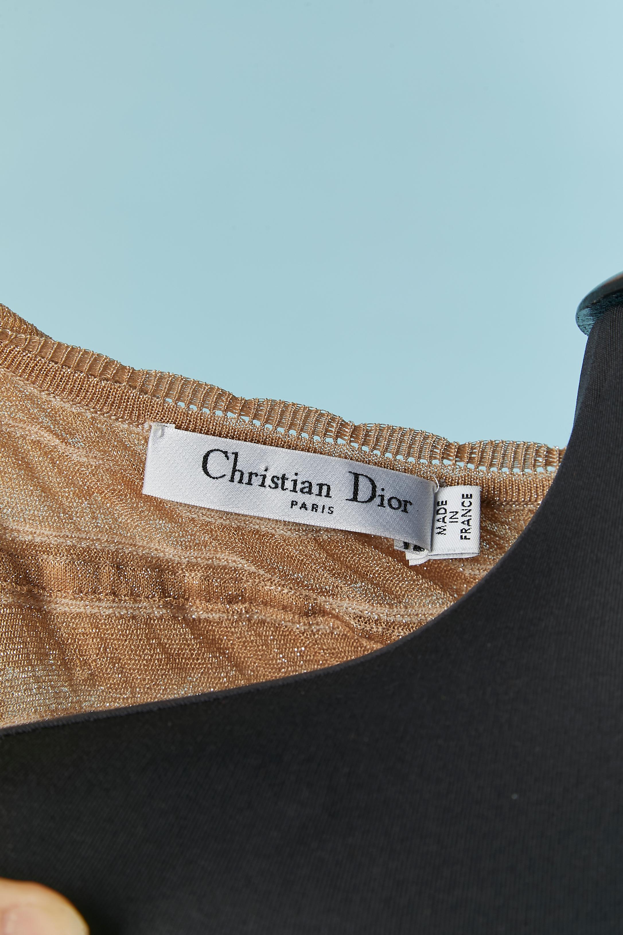 Conjunto de top y falda de punto de lúrex dorado pálido con efecto escamas Christian Dior en venta 5