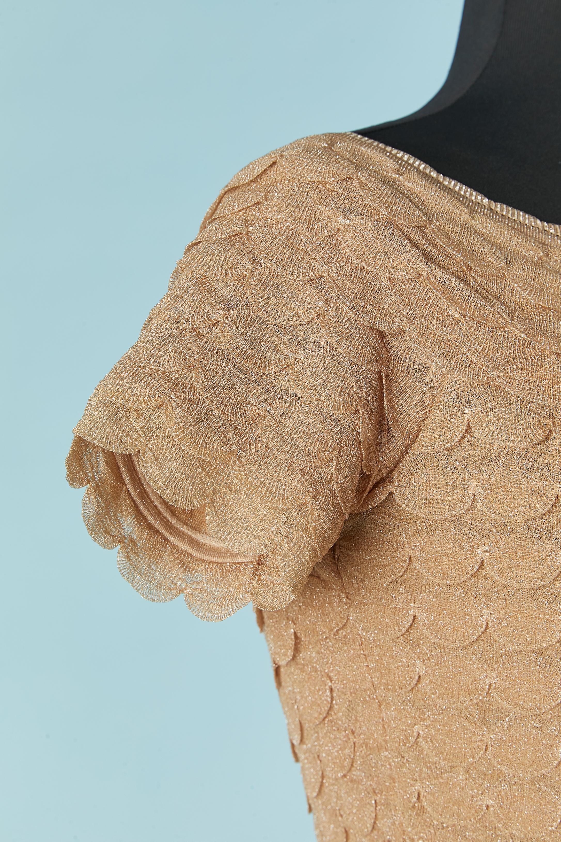 De las mujeres Conjunto de top y falda de punto de lúrex dorado pálido con efecto escamas Christian Dior en venta