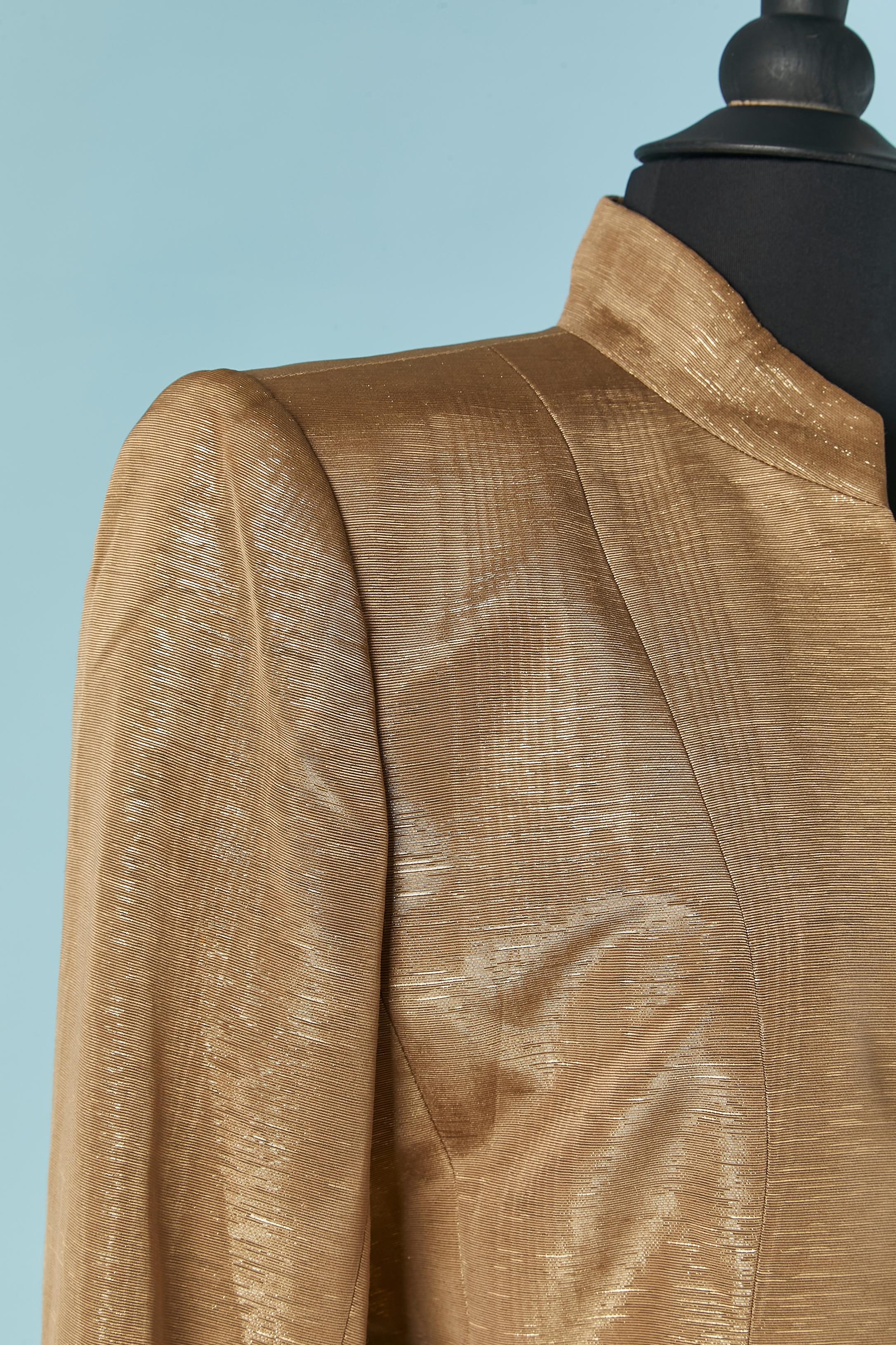 Pale gold lurex skirt-suit YVES SAINT LAURENT ENCORE FW1995 Pour femmes en vente