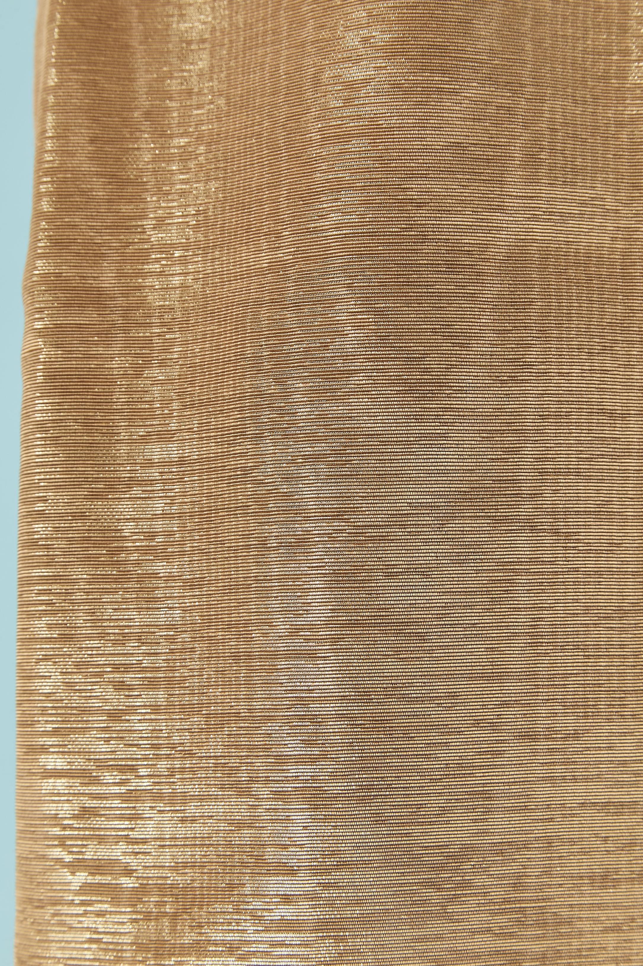 Pale gold lurex skirt-suit YVES SAINT LAURENT ENCORE FW1995 en vente 1
