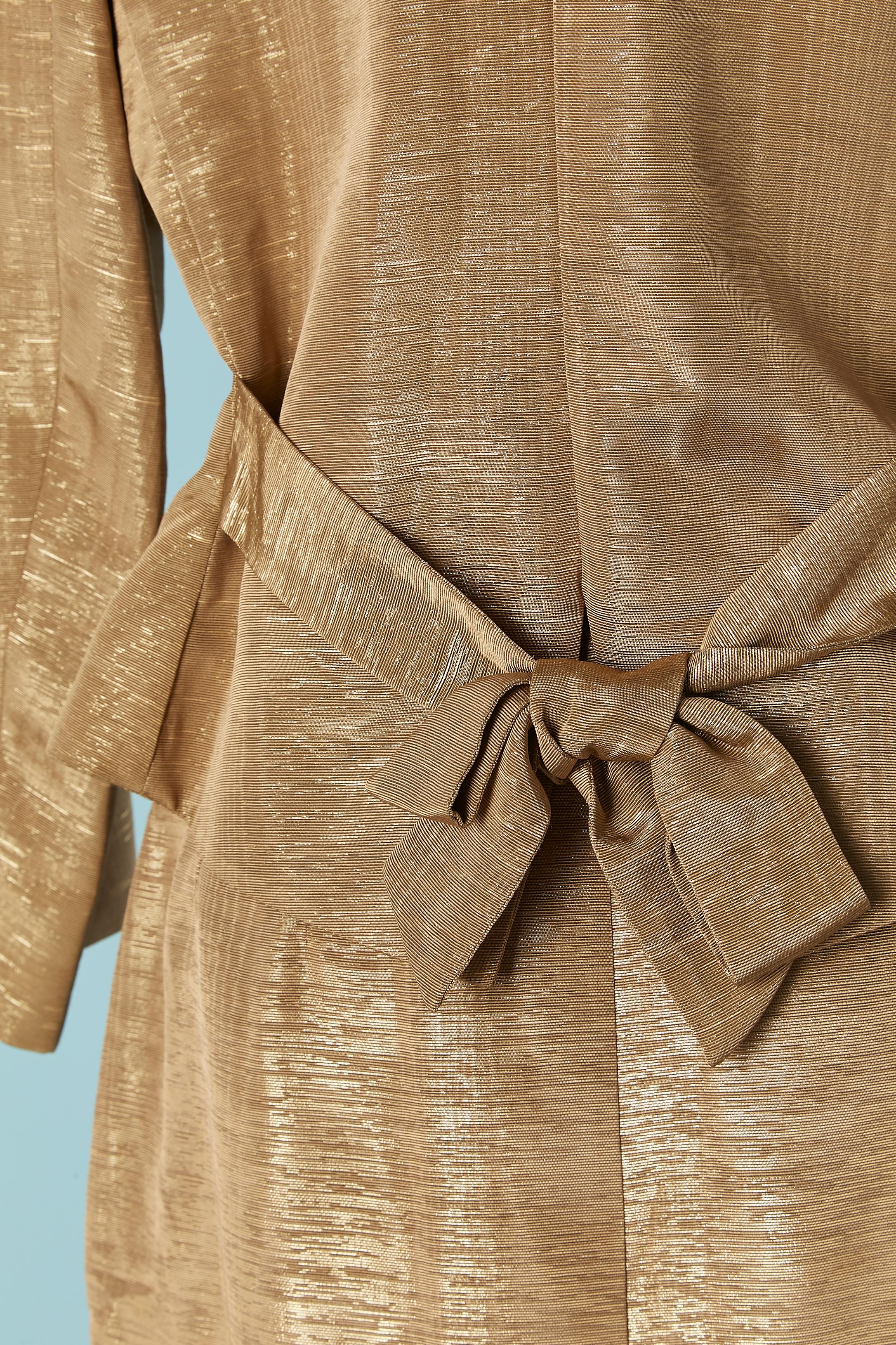 Pale gold lurex skirt-suit YVES SAINT LAURENT ENCORE FW1995 en vente 4