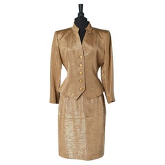 Pale gold lurex skirt-suit YVES SAINT LAURENT ENCORE FW1995