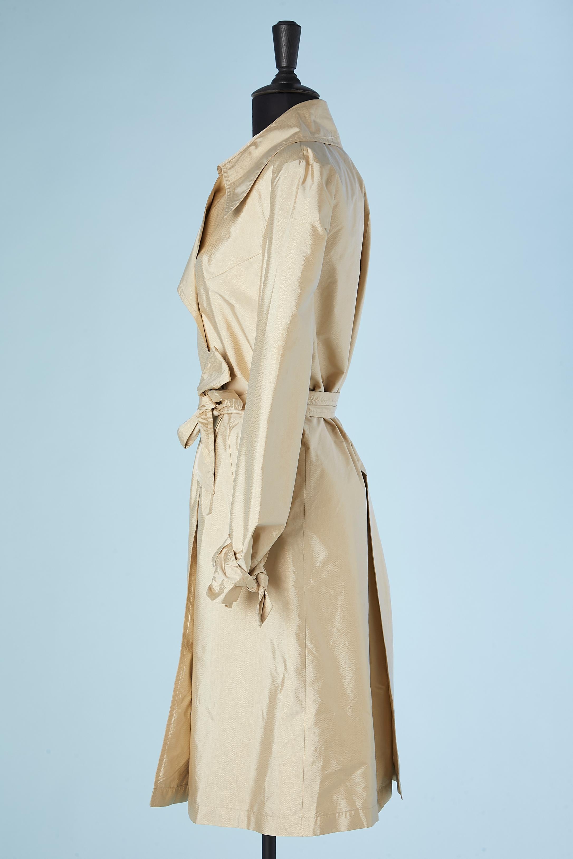 Women's Pale gold silk and nylon trench-coat Ermanno Scervino 
