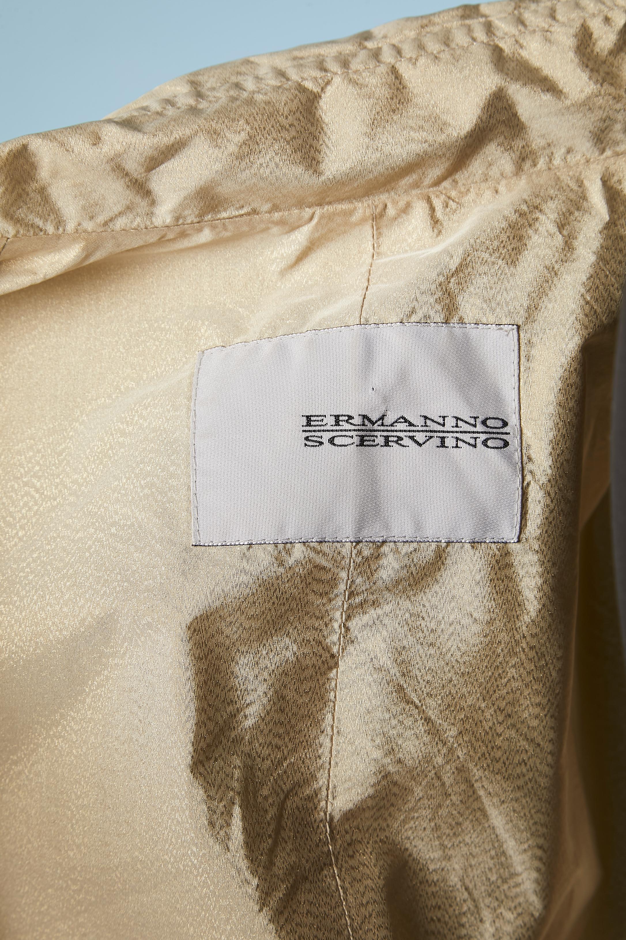 Pale gold silk and nylon trench-coat Ermanno Scervino  For Sale 2
