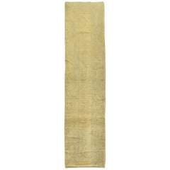 Vintage Pale Gold Turkish Oushak Runner