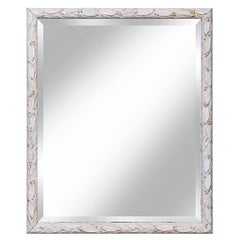 Pale Grey Ivory Italian Hand Painted Bevelled Mirror