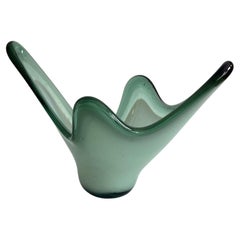 Pale Green Abstract Murano Style Bowl Centerpiece