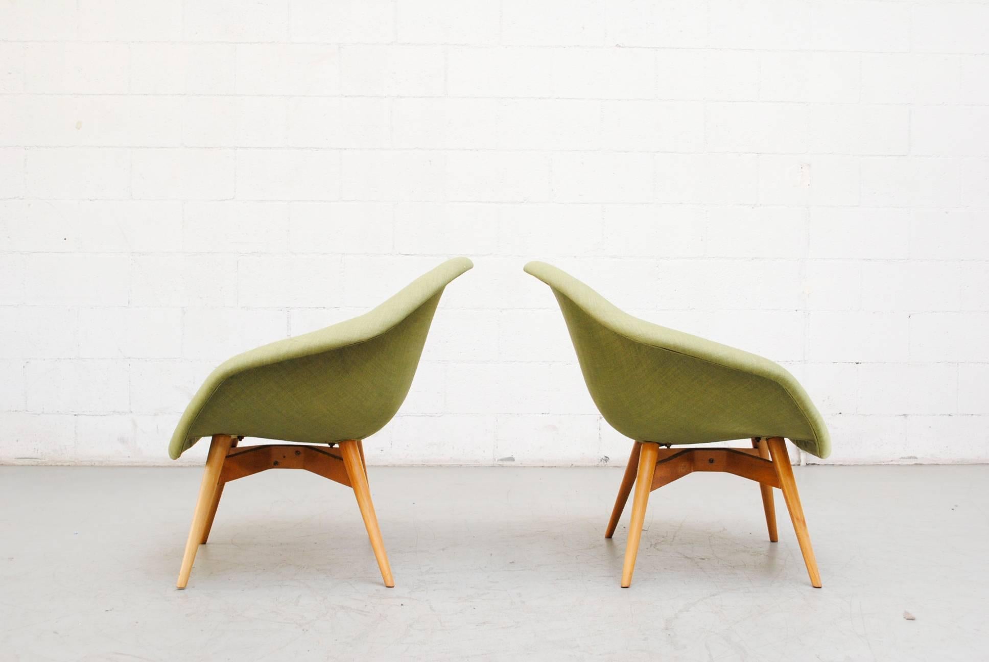 Mid-Century Modern Pale Green Bucket Lounge Chair by Miroslav Navrátil for Vertex