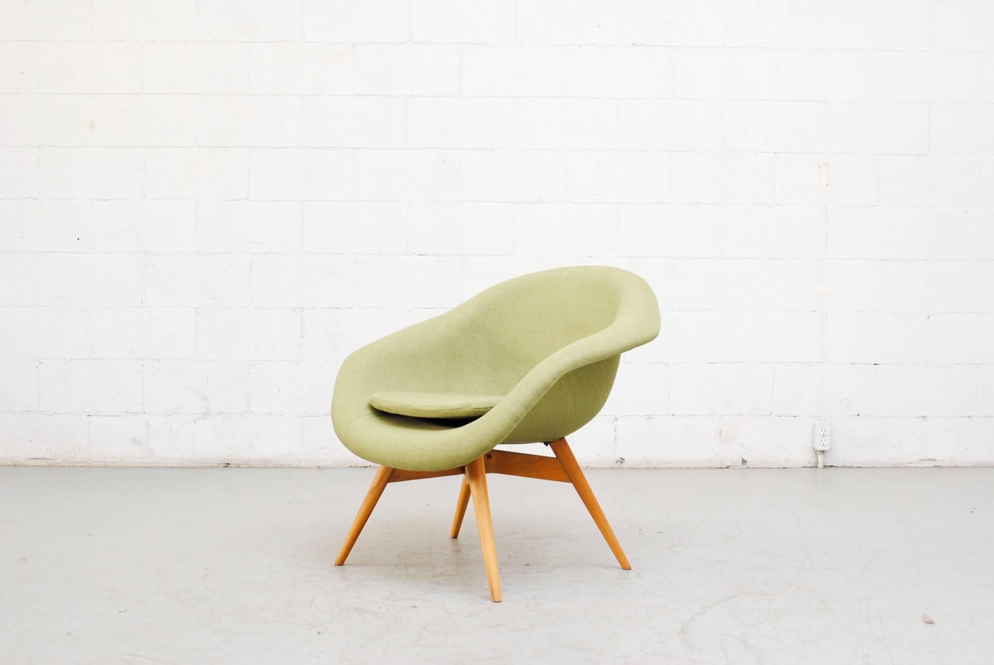 Czech Pale Green Bucket Lounge Chair by Miroslav Navrátil for Vertex