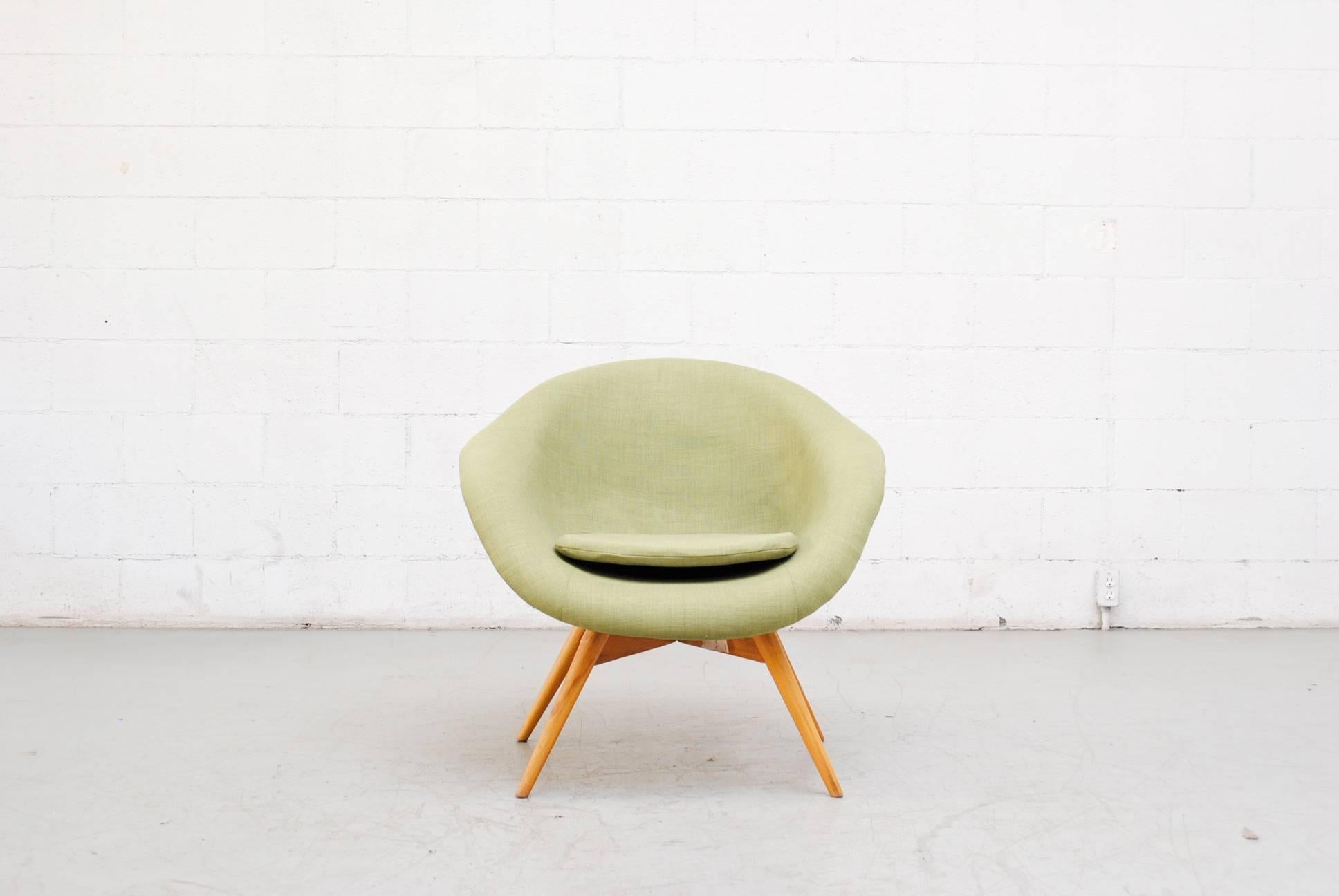 Pale Green Bucket Lounge Chair by Miroslav Navrátil for Vertex In Good Condition In Los Angeles, CA
