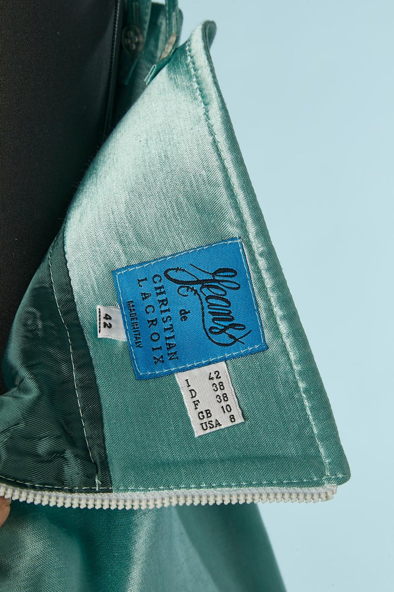 Pale green cocktail dress with belt Christian Lacroix Jean's For Sale at  1stDibs