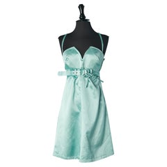 Vestido de cóctel verde pálido con cinturón Christian Lacroix Jean's