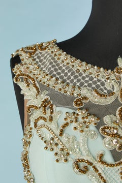 Pale green evening dress with rhinestone and beads Gai Mattiolo The Red Carpet