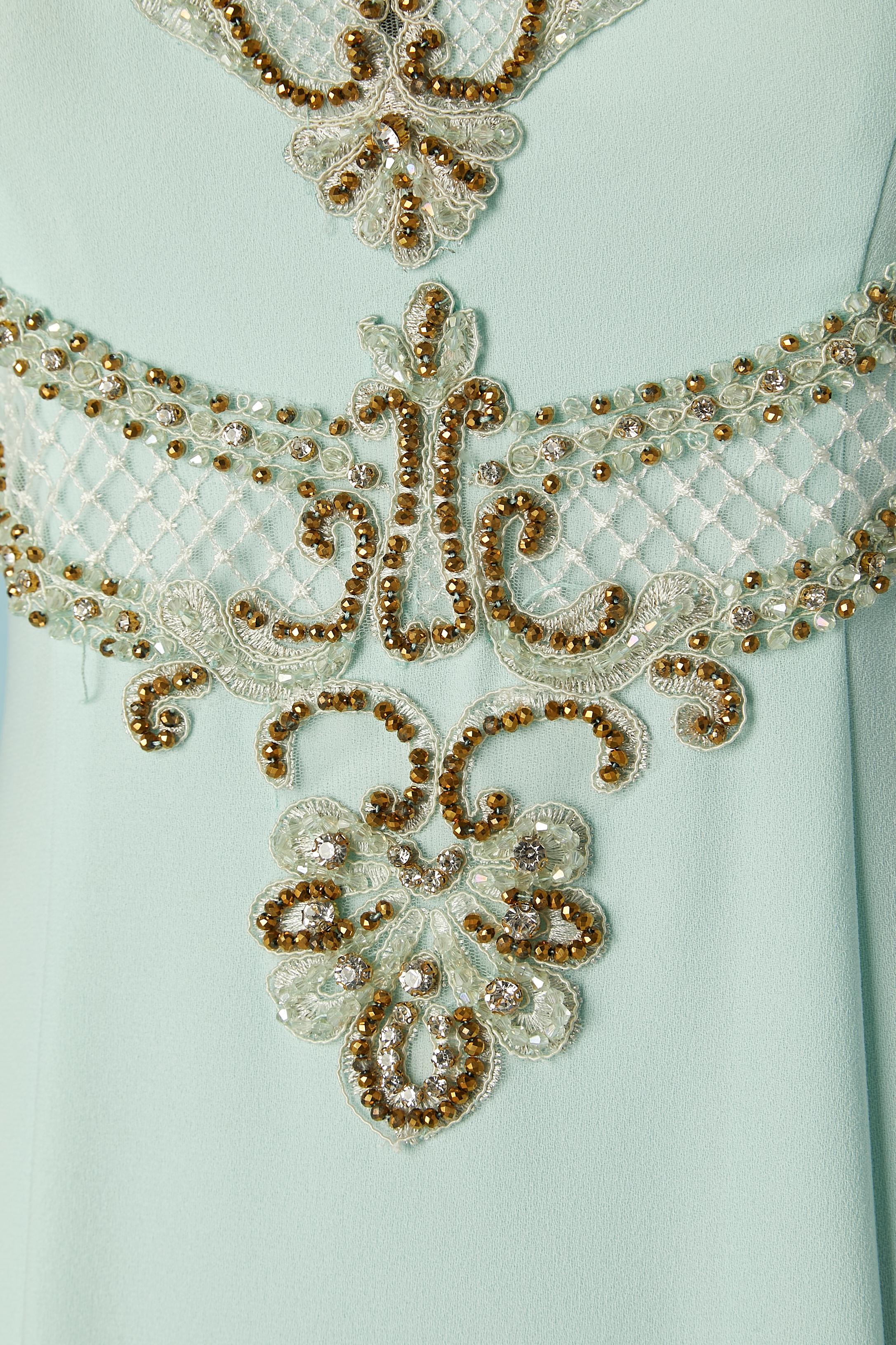 Robe de soirée vert pâle avec strass et perles Gai Mattiolo The Red Carpet  Pour femmes en vente