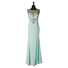 Pale green evening dress with rhinestone and beads Gai Mattiolo The Red Carpet 