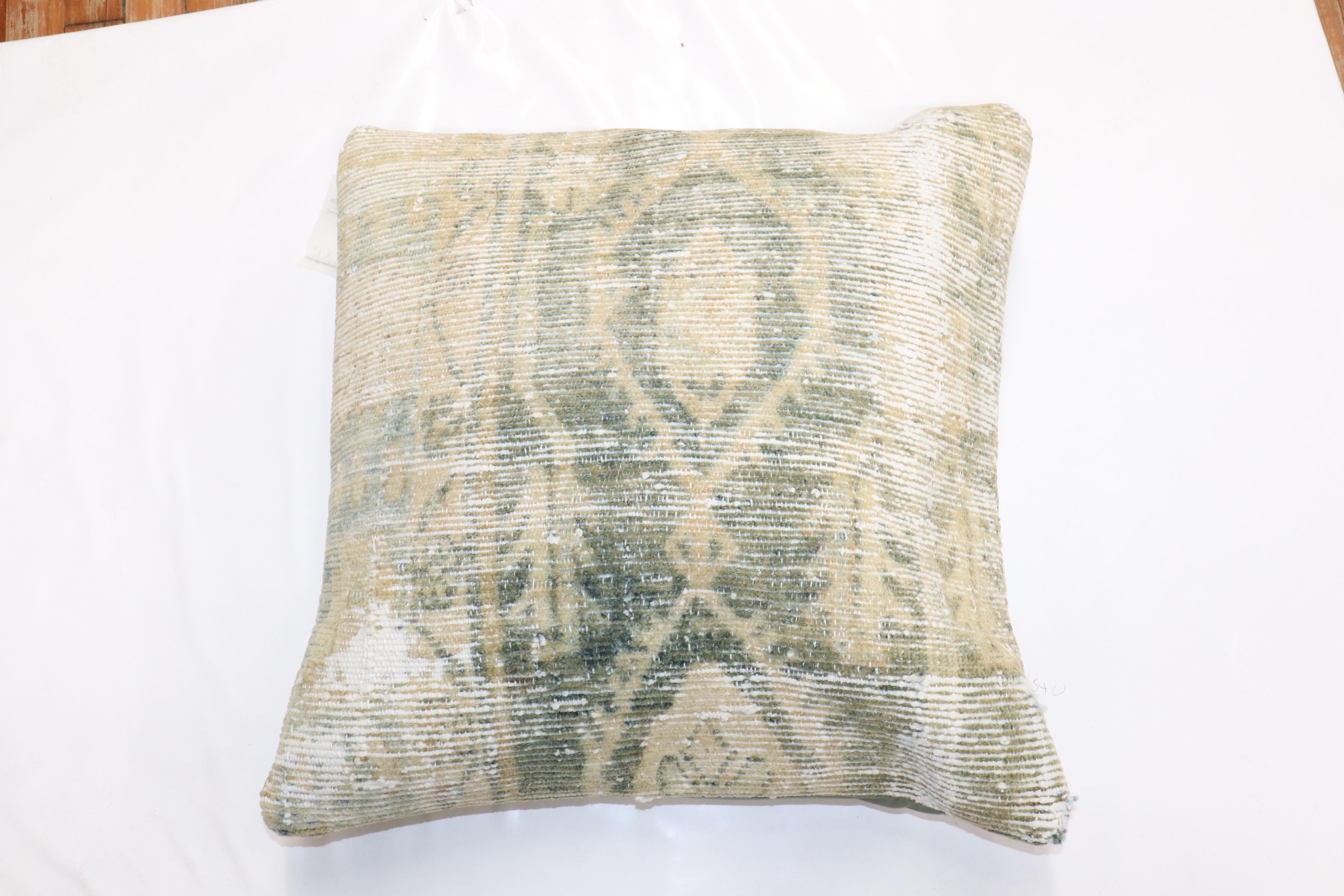 Pale Green Large Antique Persian Malayer Rug Pillow In Good Condition For Sale In New York, NY