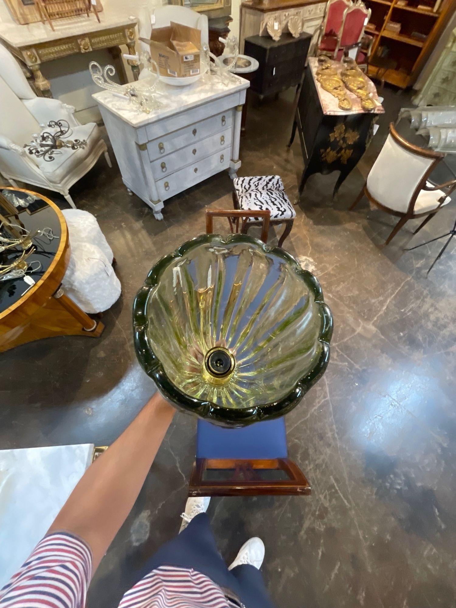 Apliques de latón y cristal de Murano verde pálido de Seguso en venta 2