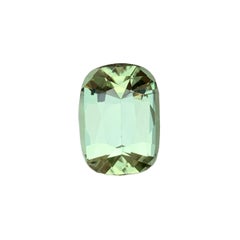 Pale Green Natural Tourmaline Gemstone 5.35 Ct Step Cushion Cut for Ring/Pendant