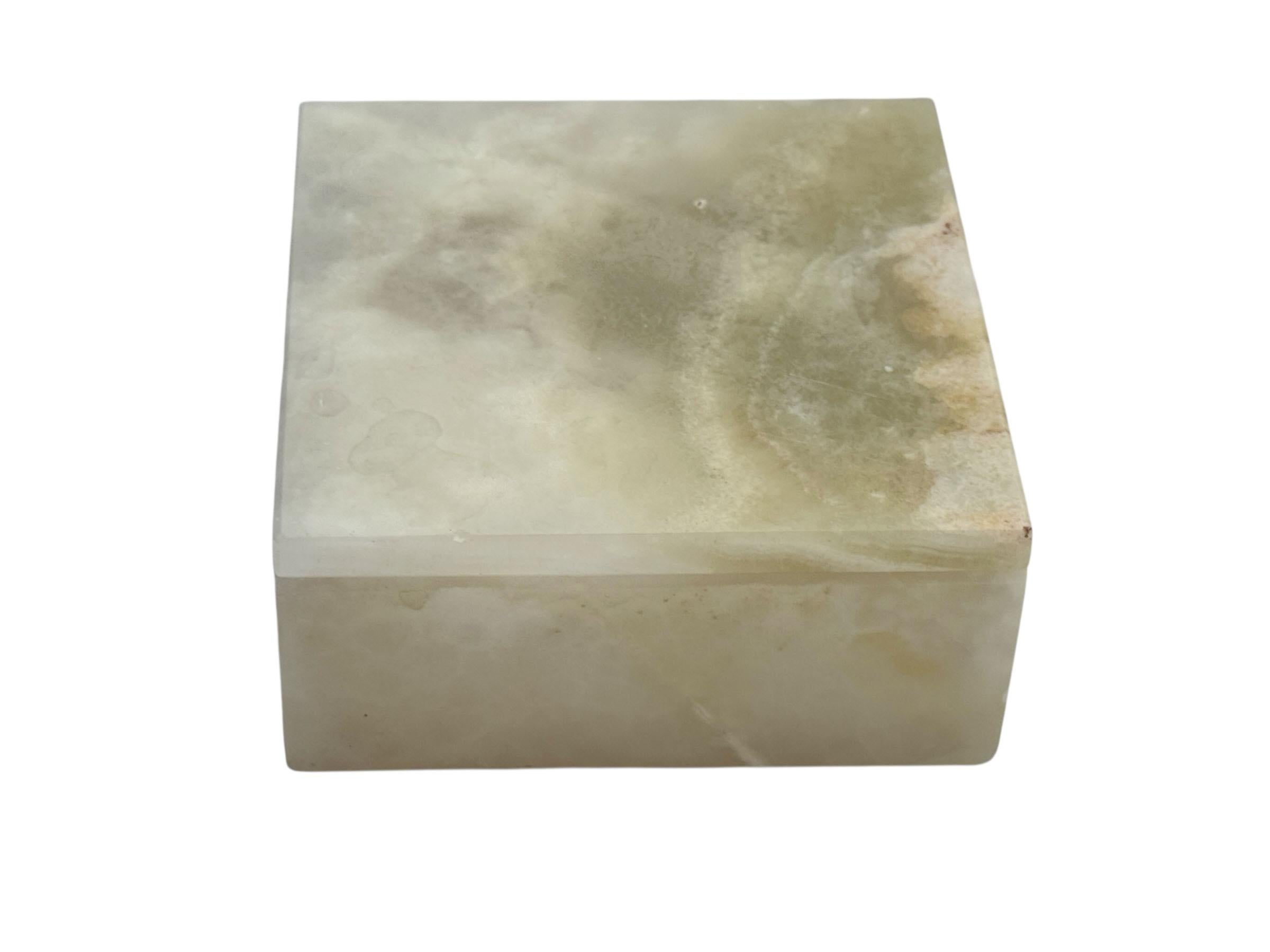 Italian Pale Green Onyx Box For Sale