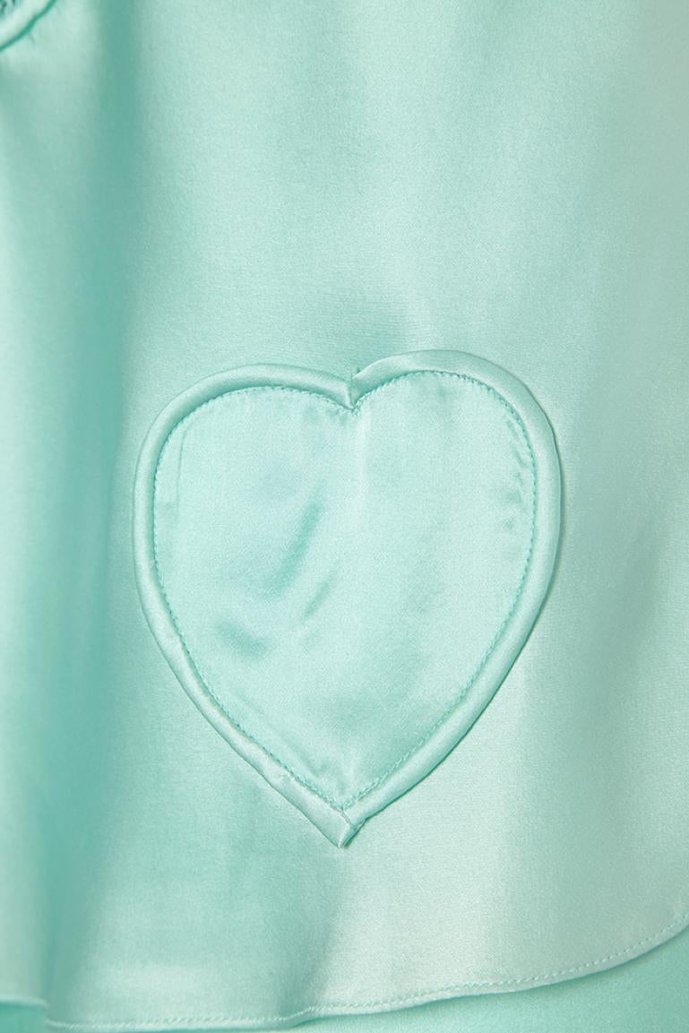 Ensemble aus blassgrünem Seidenseiden-Kleidung mit durchsichtiger Büste Lolita Lempicka  im Zustand „Hervorragend“ im Angebot in Saint-Ouen-Sur-Seine, FR