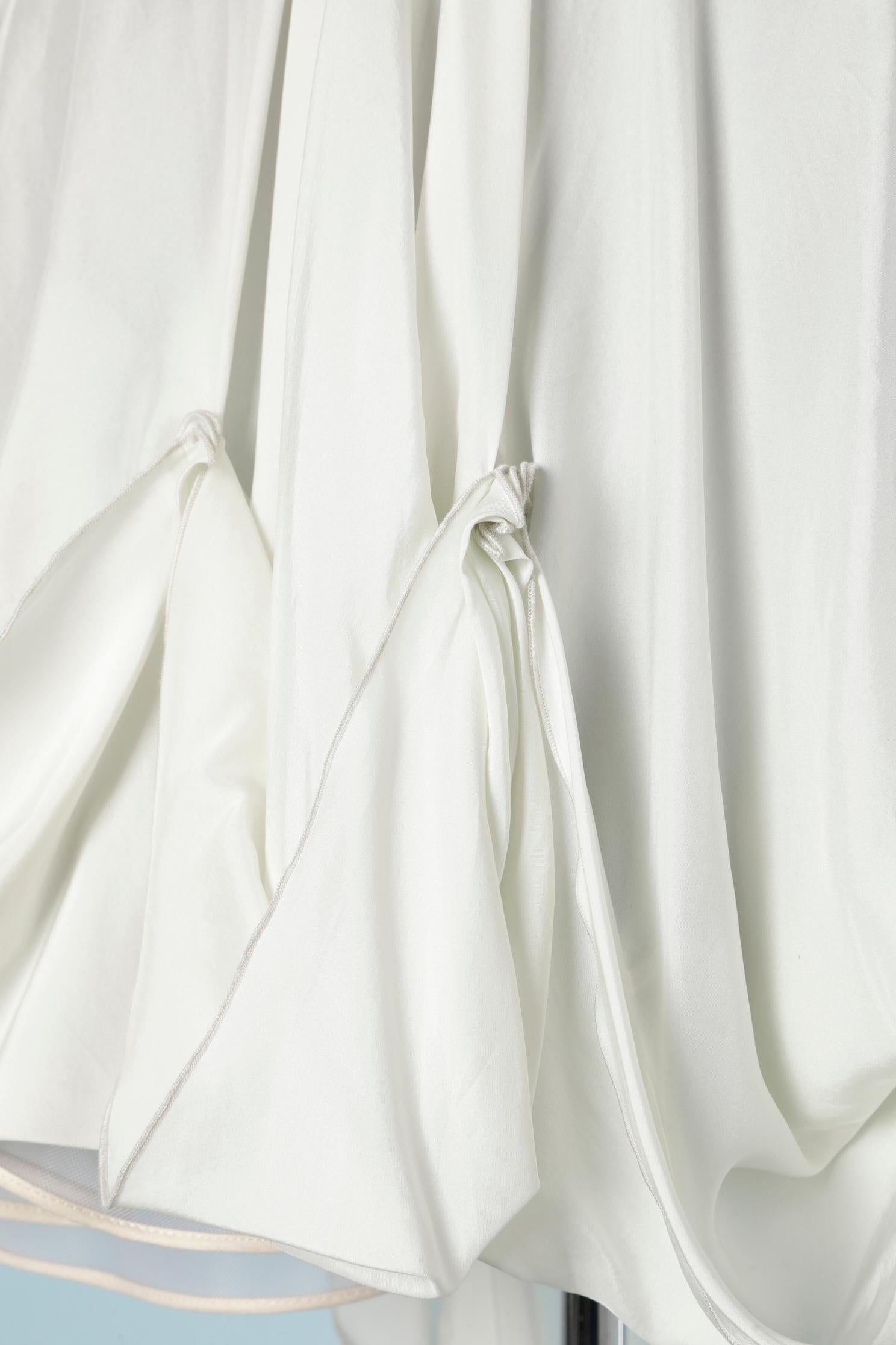 Gray Pale green silk ruffle dress with petticoat Charles Anastase 