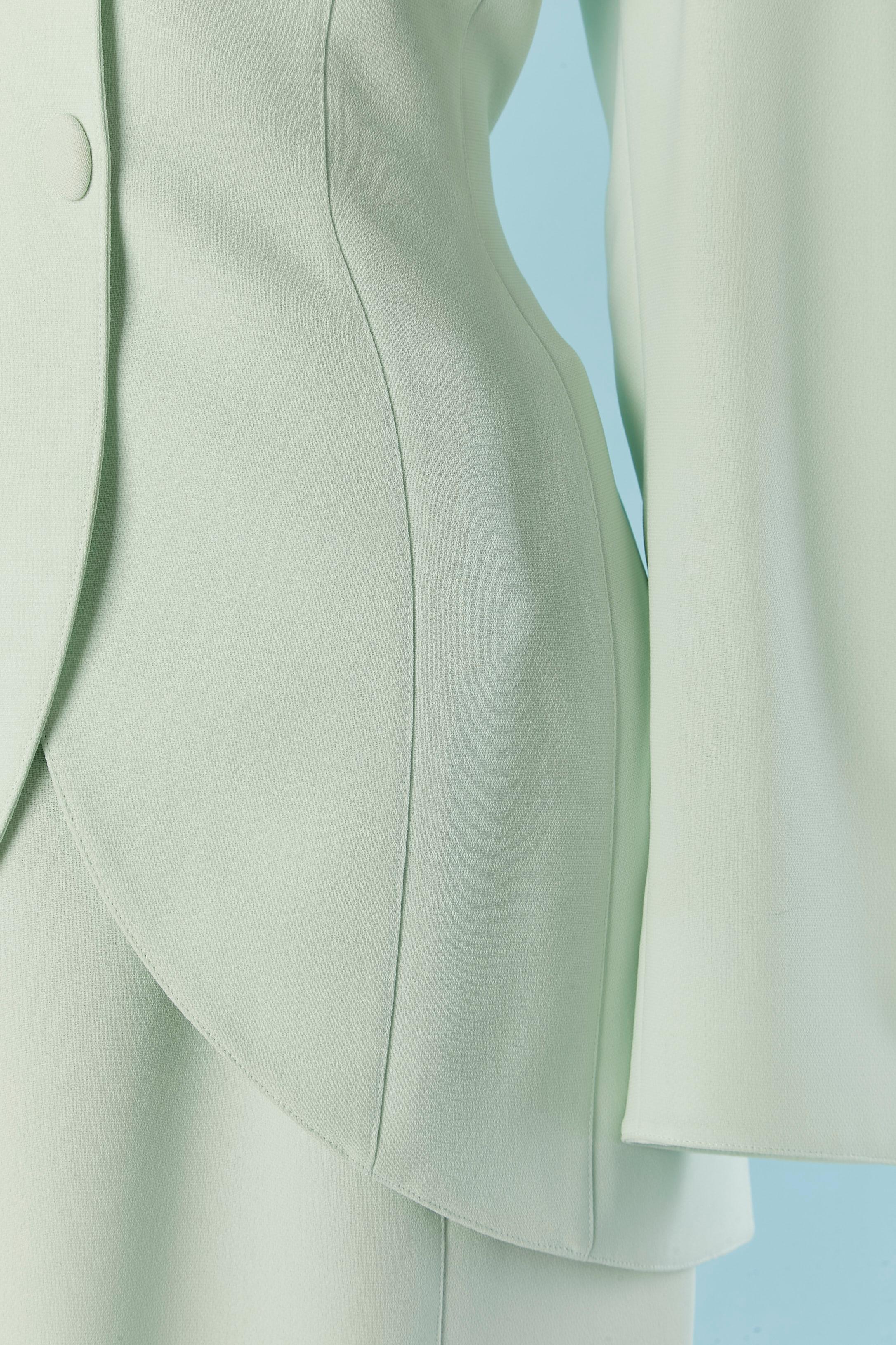 Tailleur monopetto verde pallido THIERRY MUGLER In condizioni ottime in vendita a Saint-Ouen-Sur-Seine, FR