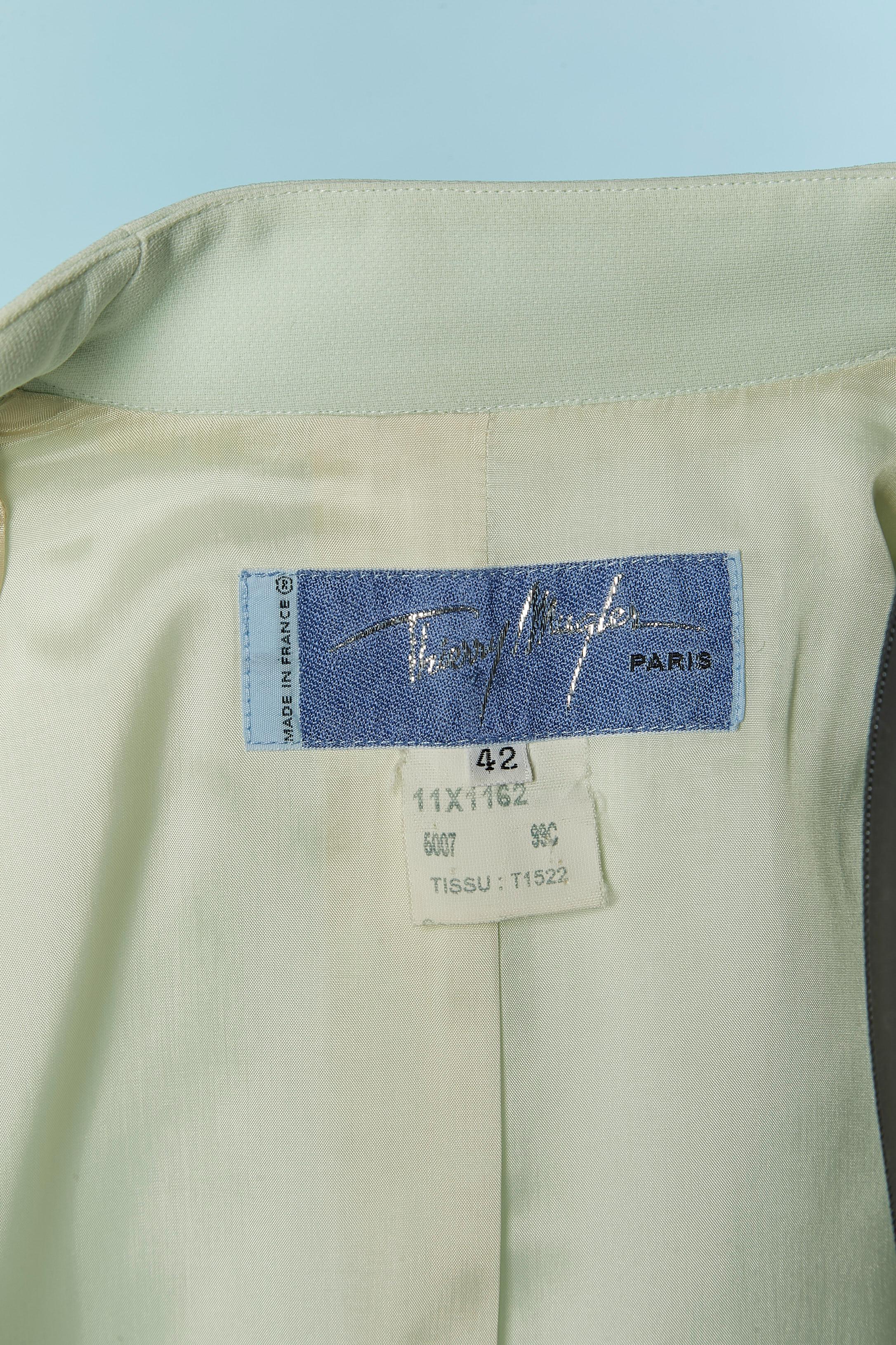 Tailleur monopetto verde pallido THIERRY MUGLER in vendita 4