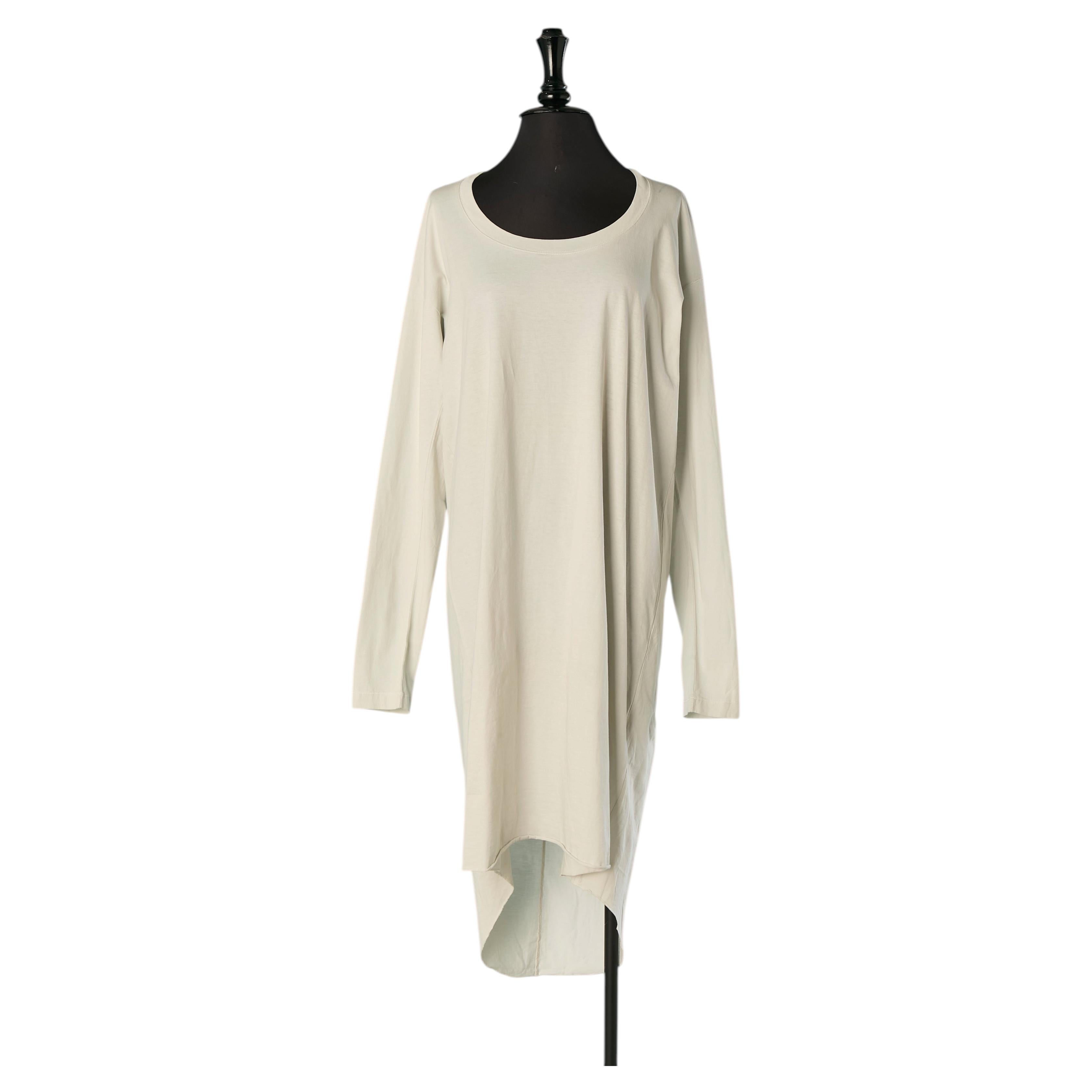 Pale grey cotton jersey long sleeve dress MM6 MAISON MARGIELA