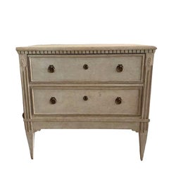 Pale Grey Gustavian Style Pair of Commodes, Sweden, 19th Century