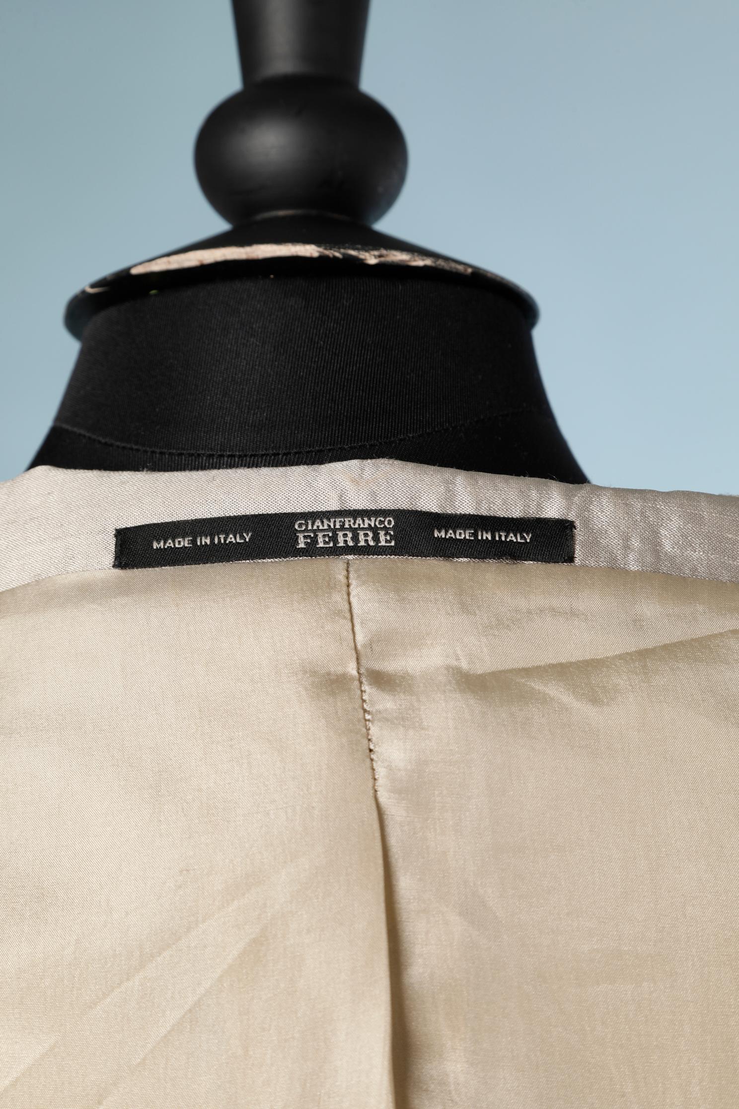 Pale grey silk evening skirt-suit Gianfranco Ferré  For Sale 3