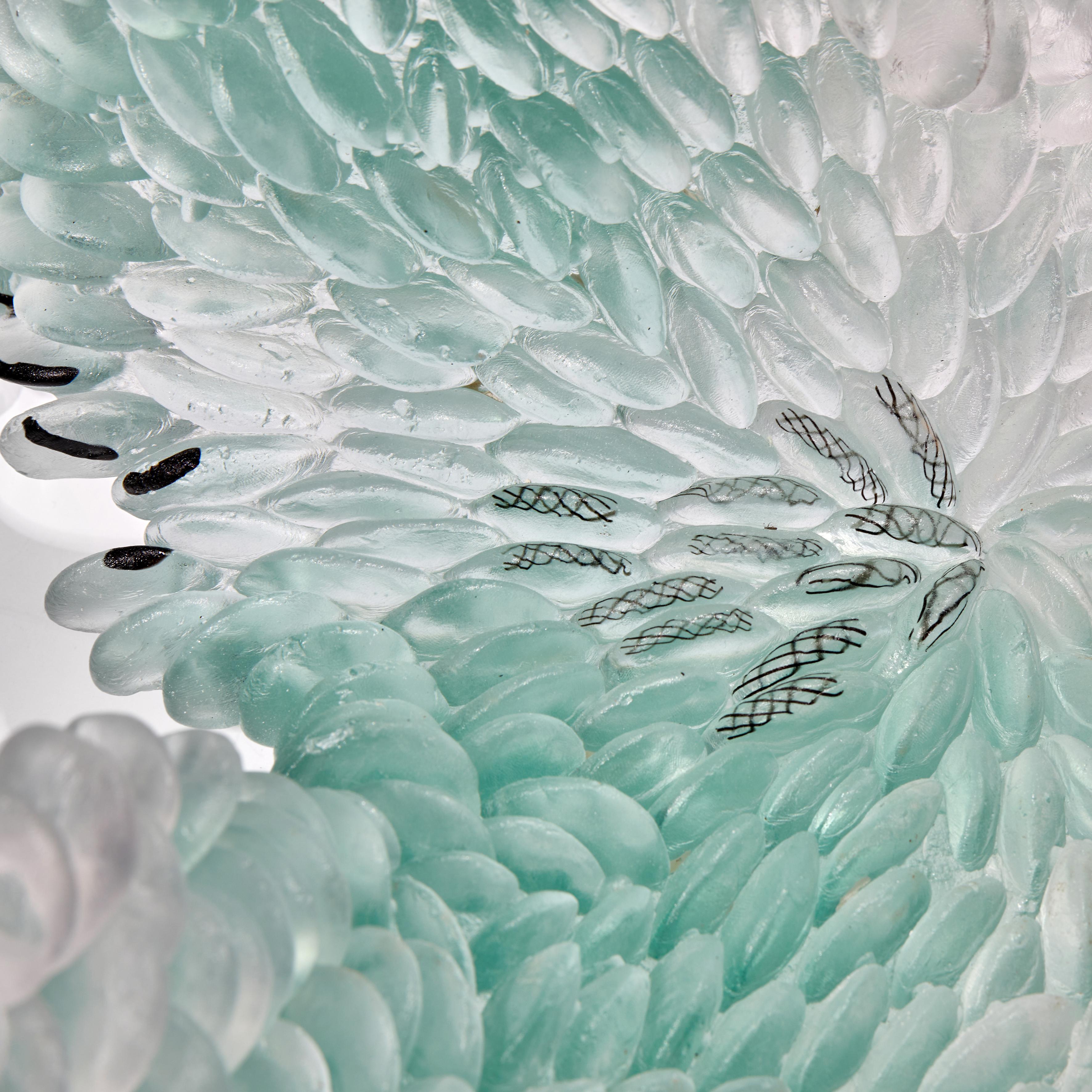 Pale Lichen, Unique Glass Sculpture in Jade and Grey by Nina Casson McGarva 4