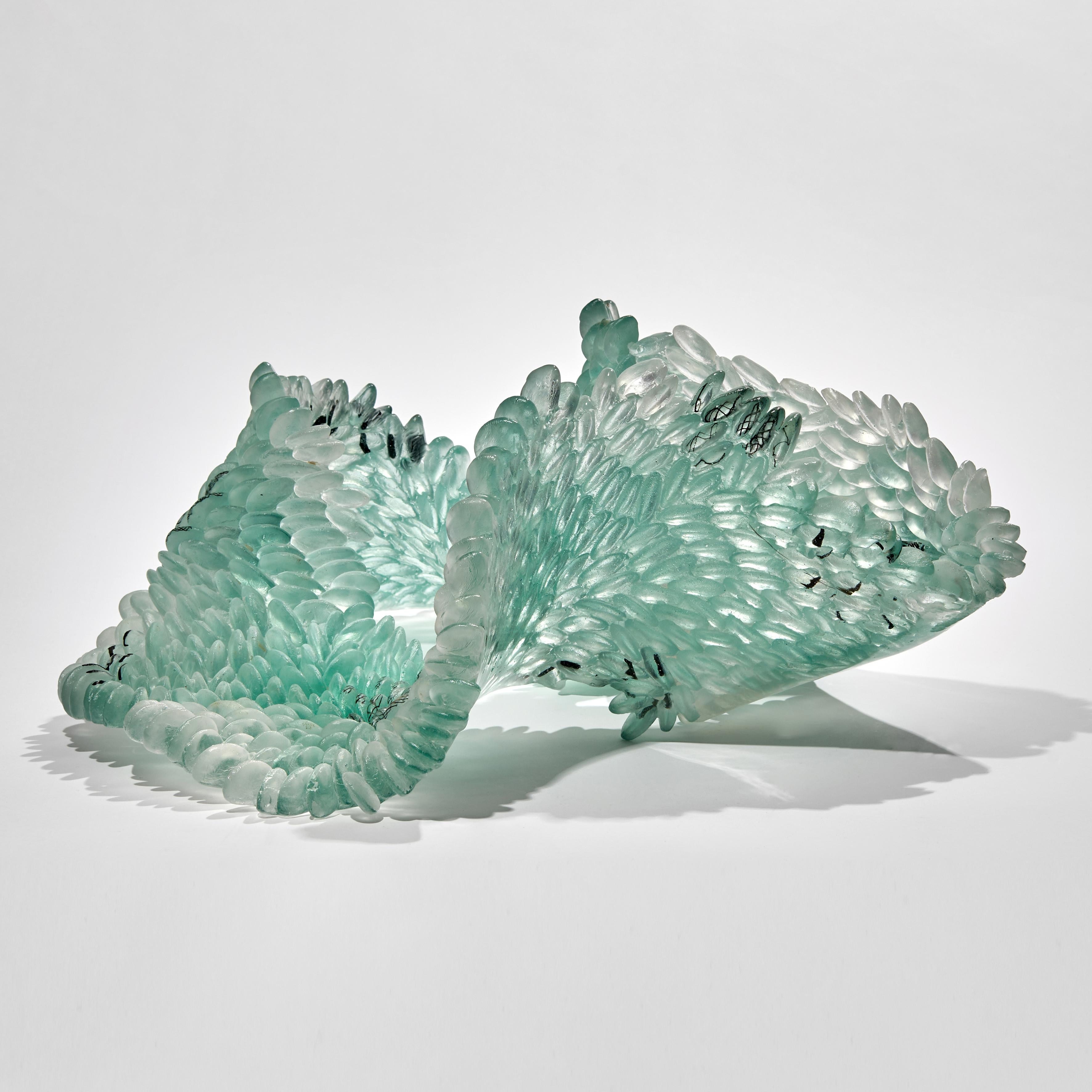 Pale Lichen, Unique Glass Sculpture in Jade and Grey by Nina Casson McGarva 2
