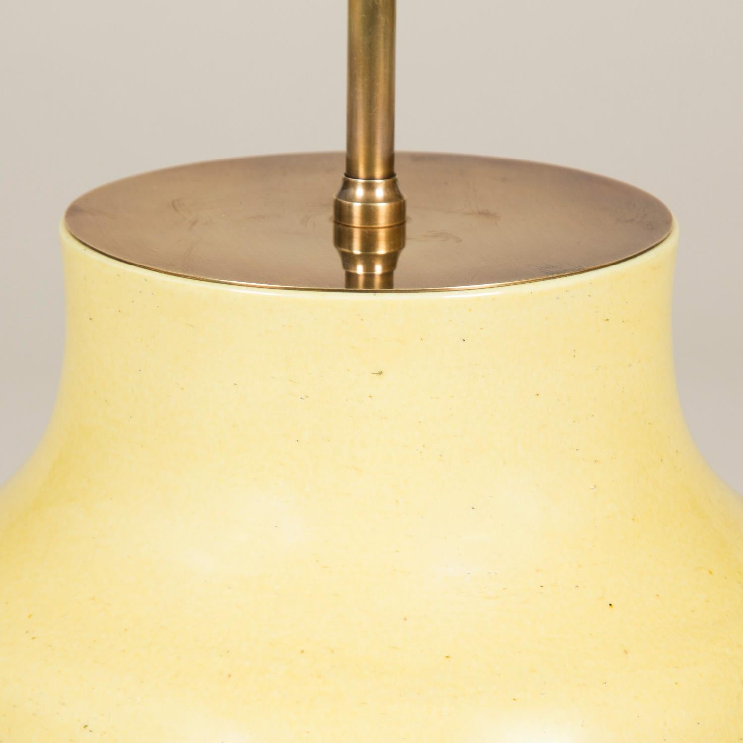 Pale Mustard Yellow Chinese Vase, circa 1800 Wired as a Lamp In Good Condition For Sale In London, GB