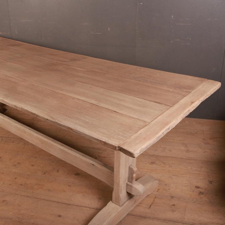 Pale Oak Trestle Table For Sale at 1stdibs