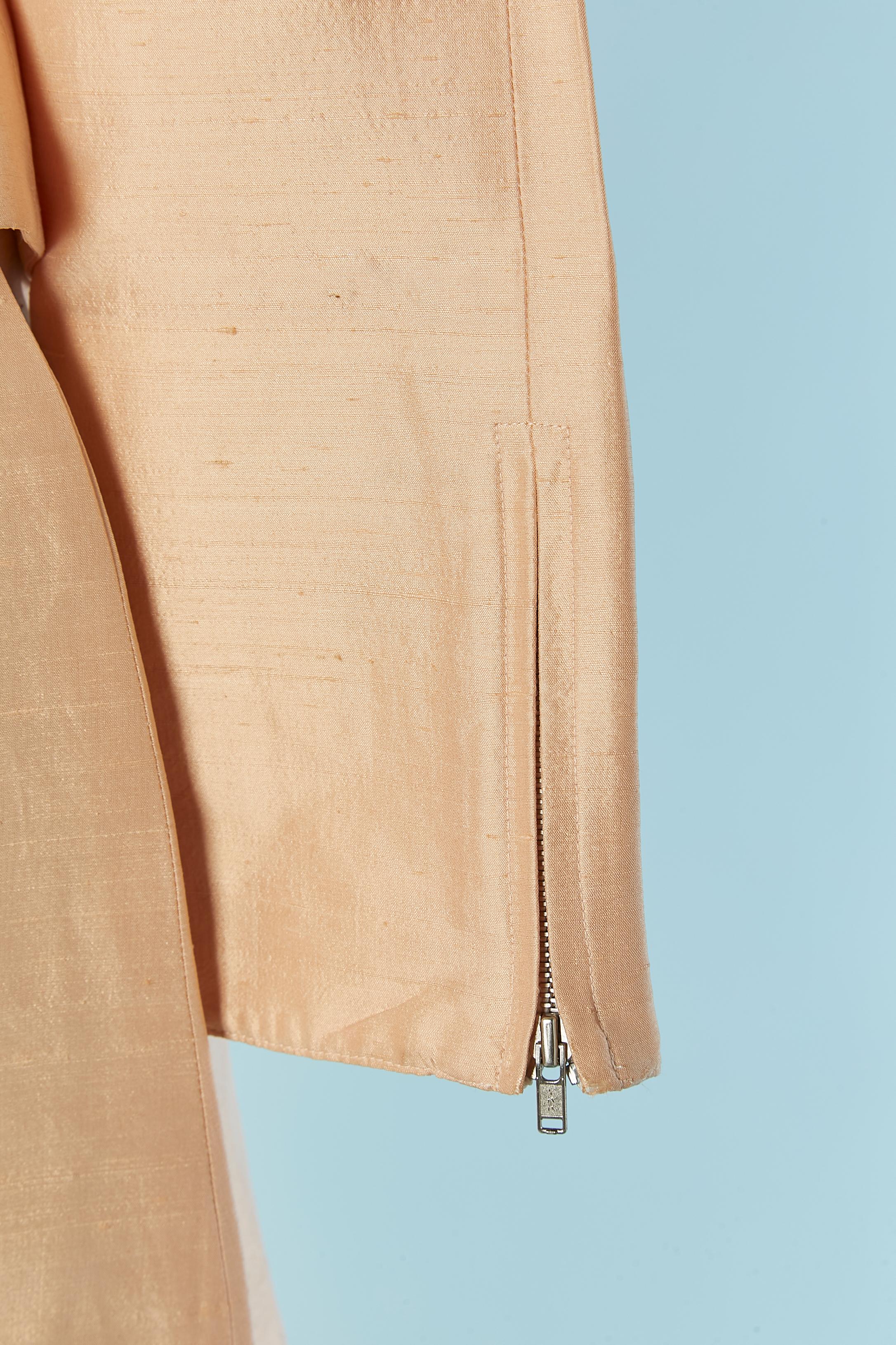 Gonna-tuta in seta grezza rosa pesca Mugler In condizioni ottime in vendita a Saint-Ouen-Sur-Seine, FR