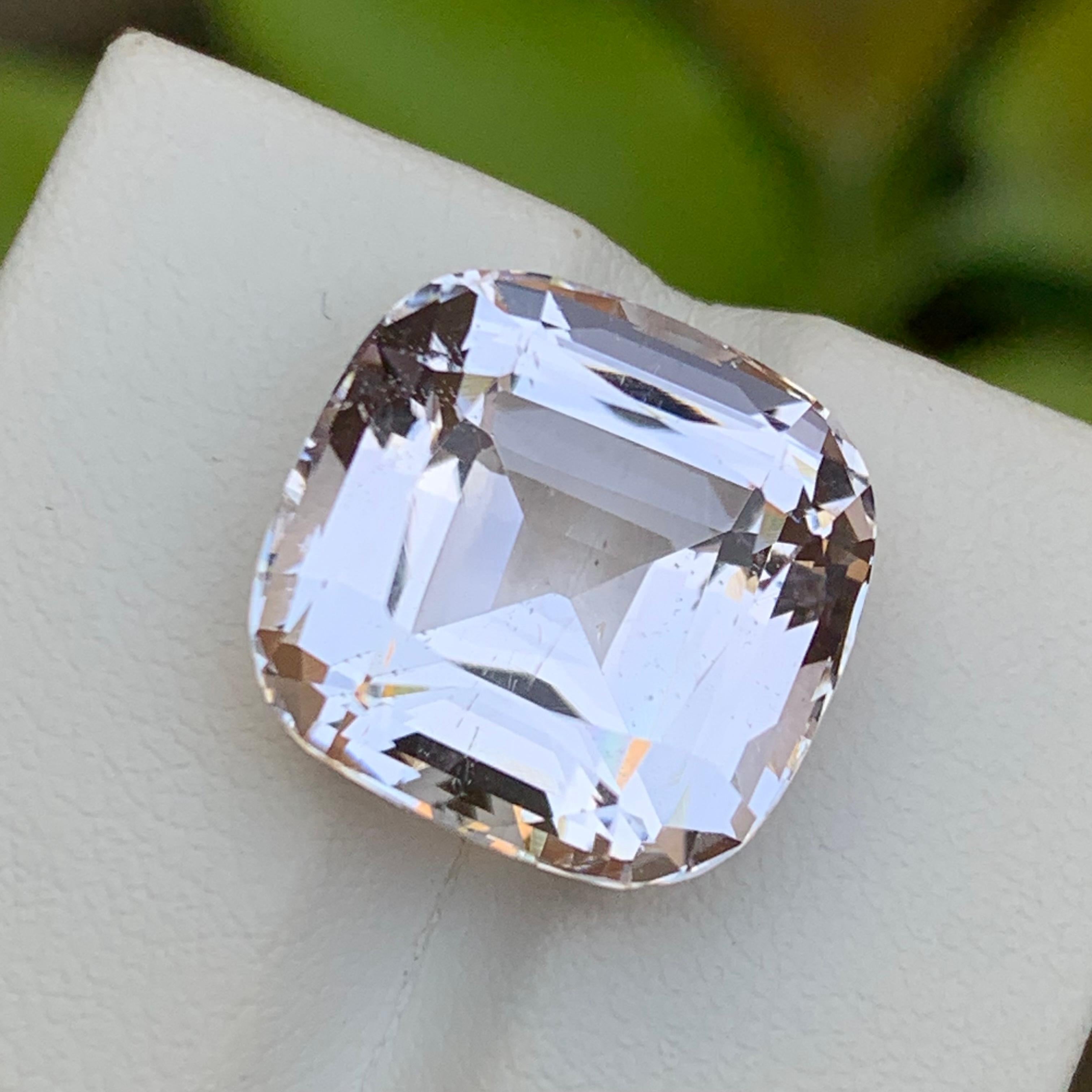 Light Pale Peachy Pink Hue Natural Morganite Loose Gemstone in a Square Cushion Cut from Kunar, Afghanistan!!

💎 GEMSTONE TYPE: Morganite 
⚖️ WEIGHT: 16 Carats
🪚 SHAPE & CUT: Cushion Cut
📏 SIZE (MM): 14.82 x 15.34 x 10.81
🌈 COLOR:  Pale Peachy
